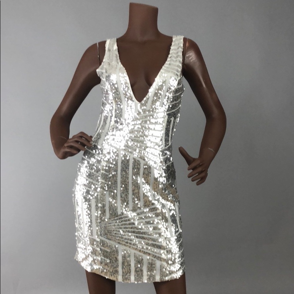 Silver sequined dress, NWOT